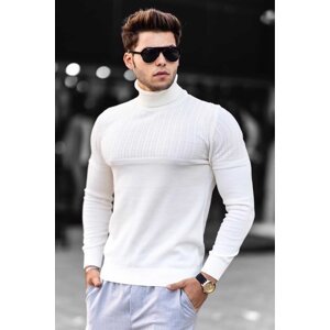 Madmext White Turtleneck Sweater 4677