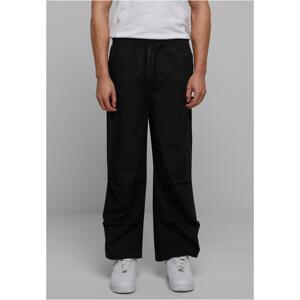 Men's wide poplin trousers - black