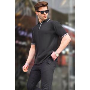 Madmext Black Polo Neck Men's T-Shirt 6877