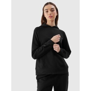 Women's sweatshirt without fastening and hooded 4F - black