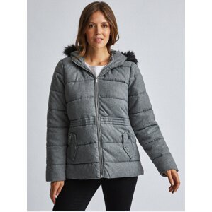 Grey quilted jacket with Dorothy Perkins fur coat