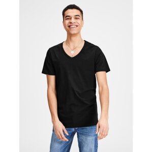 Black Basic T-shirt with V-neck Jack & Jones Basic