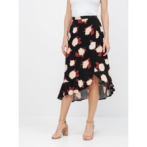 Miss Selfridge's Black Floral Wrap Skirt