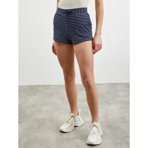 Dark Blue Women's Striped Basic Shorts ZOOT Baseline Apolena