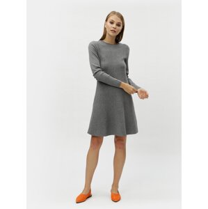 Vero MODA Nancy Grey Annealed Long Sleeve Sweater Dress