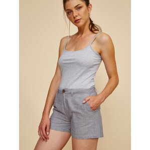 Grey Women's Striped Shorts with Flax Flax ZooT Baseline Jade