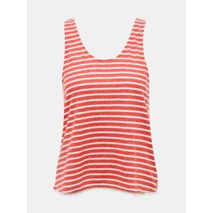 Only Cloe Red Striped Tank Top