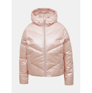 Pink women's quilted down jacket Puma Classics Shine Down