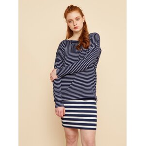 Dark blue women's striped basic hoodie ZOOT Baseline Maja