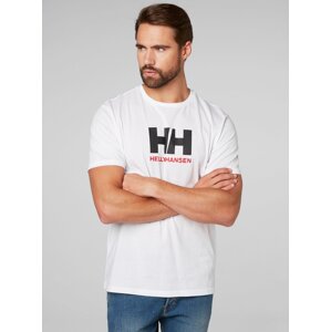 White men's regular fit t-shirt with helly hansen embroidery