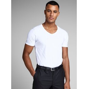 White basic T-shirt with V-neck Jack & Jones Basic