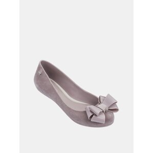 Beige ballerinas in suede with Zaxy Pop Flocket bow