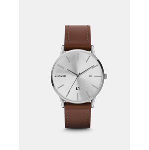 Men's watch with brown leatherette belt Millner Rodney