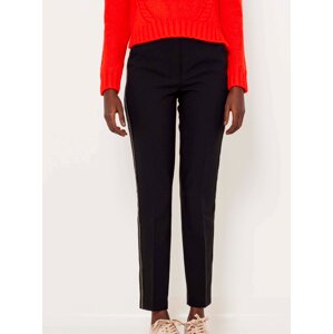 Black straight fit pants with lampas CAMAIEU - Women