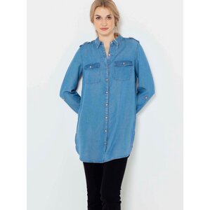 Blue Loose Denim Shirt CAMAIEU - Women