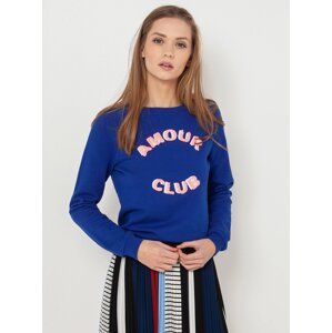 Blue sweatshirt with CAMAIEU inscription - Ladies