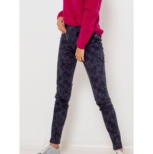 Dark blue patterned slim fit pants CAMAIEU - Women