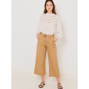 Beige wide trousers CAMAIEU - Women