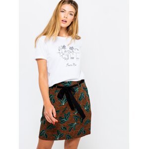 Brown patterned skirt CAMAIEU - Women