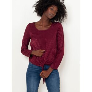 Burgundy blouse with tie CAMAIEU - Ladies