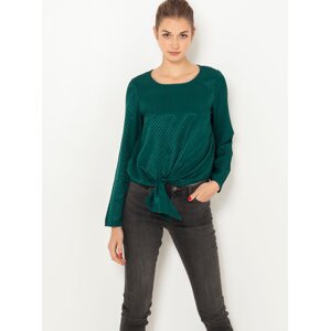 Dark green blouse with tie CAMAIEU - Ladies