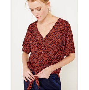 Brick blouse with leopard print CAMAIEU - Women