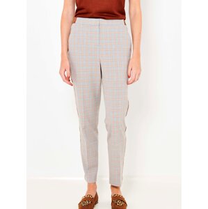 Orange-grey checkered trousers CAMAIEU - Ladies