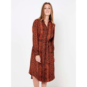 Brown patterned shirt dress CAMAIEU - Women