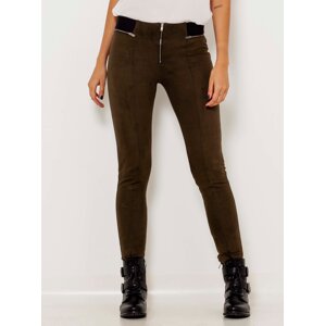 Khaki Leggings in Suede CAMAIEU - Women