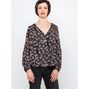 Dark Blue Patterned Blouse CAMAIEU - Women