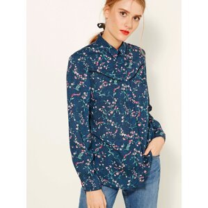 Dark blue floral shirt CAMAIEU - Women