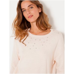 Cream sweater with CAMAIEU wool admixture - Women