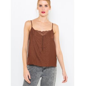 Brown patterned top CAMAIEU - Women