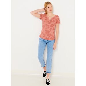 Brick Floral T-Shirt CAMAIEU - Women