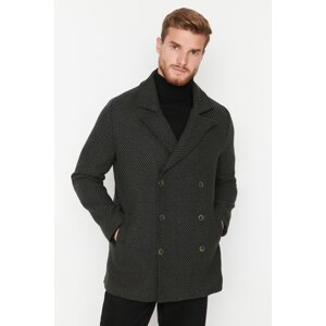 Trendyol Khaki Regular Fit dupla mellű zárószerkezet texturált kabát