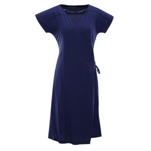 Navy blue women's wrap dress Alpine Pro SOLEIA