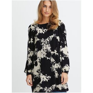 White-Black Women Patterned Long Blouse Fransa - Ladies