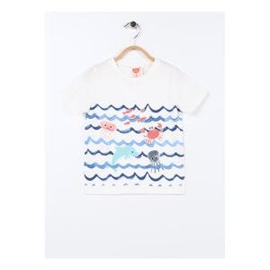 Koton Printed Baby T-shirt in Ecru 3smb10014tk