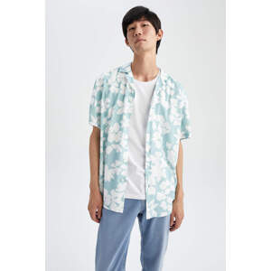 DEFACTO Regular Fit viscose Printed Short Sleeve Shirt