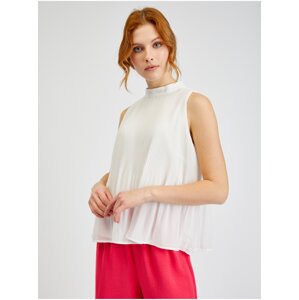 Orsay White Pleated Blouse - Ladies