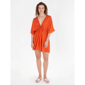 Orange Women's Dress Tommy Hilfiger Cover Up Short Dress SS