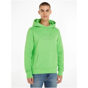 Light Green Mens Sweatshirt Tommy Hilfiger Curve Logo - Men