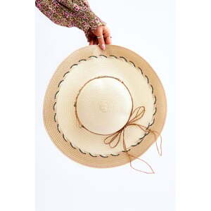 Light lady's hat with beige ornaments