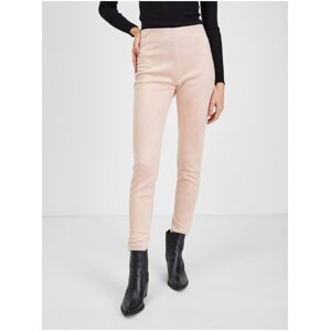 Orsay Light pink ladies trousers in suede finish - Women