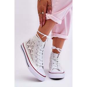 Women's Lace High Sneakers White Cornella