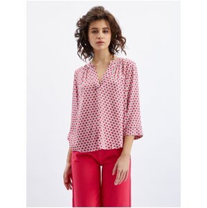 Orsay White & Pink Ladies Patterned Blouse - Ladies