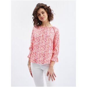 Orsay Pink-Orange Women Floral Blouse - Women