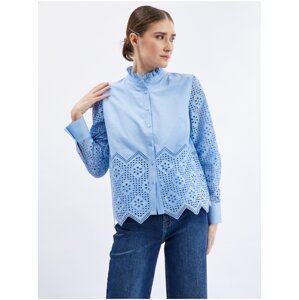 Orsay Light blue lady blouse with decorative details - Women