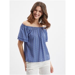 Orsay Blue Ladies Patterned Blouse - Women