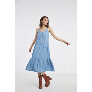 Light blue womens denim maxi-dress JDY Zelda - Women